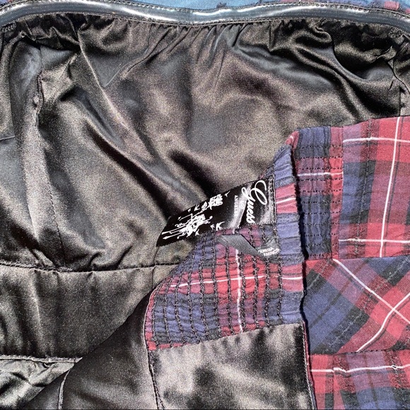 Guess Strapless Casual Plaid Cocktail Dress - Picture 11 of 15